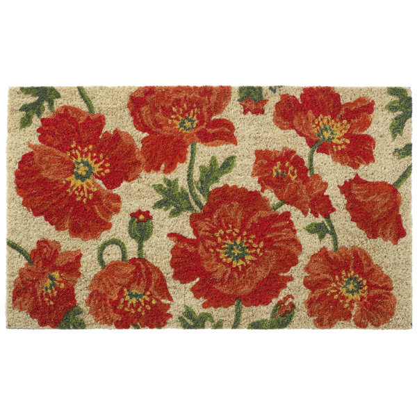 Hflt Red Poppies 30 In X 18 In Indoor Door Mat Wayfair