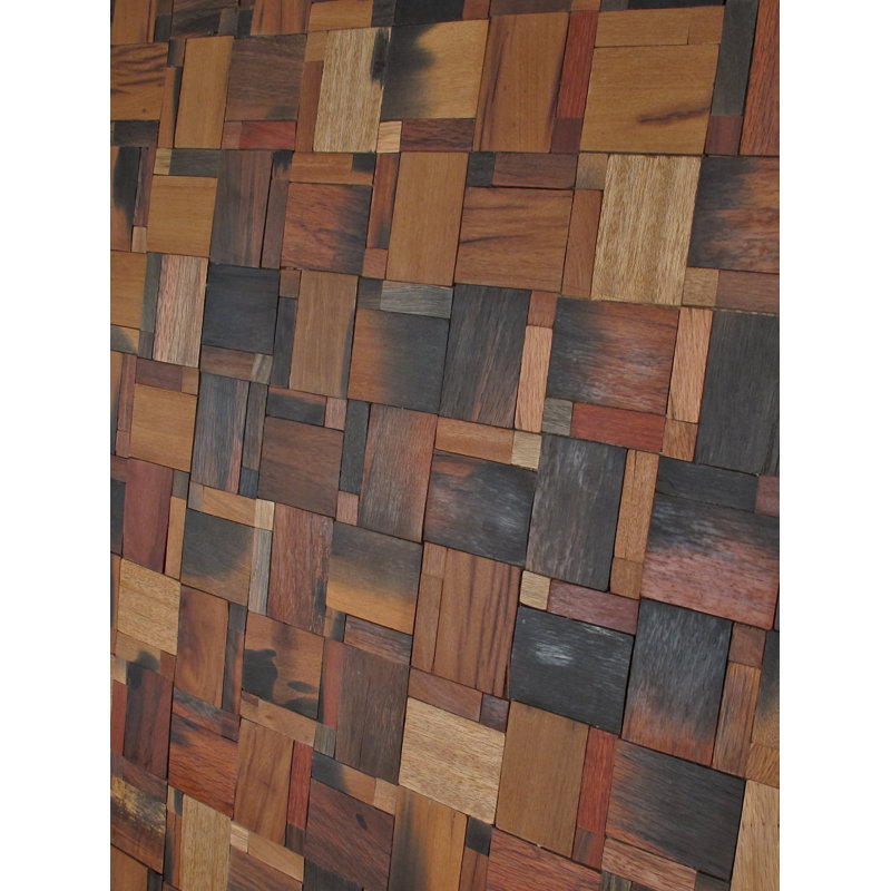 Driftwood Matchbox Random Sized Wood Mosaic Tile in Brown