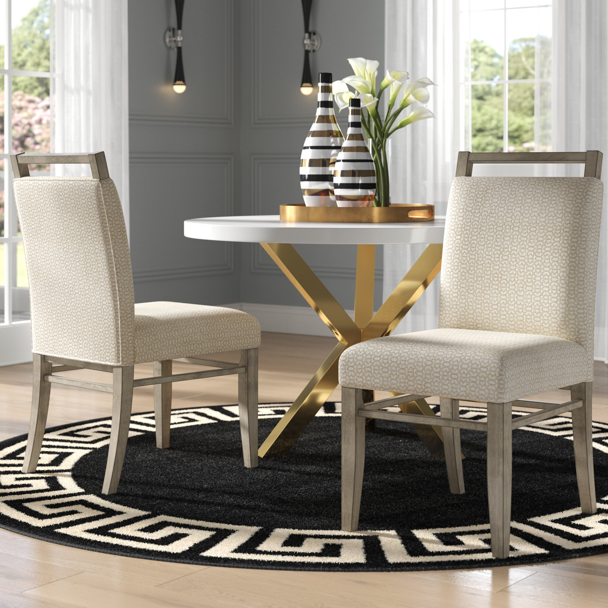 wayfair cream dining chairs