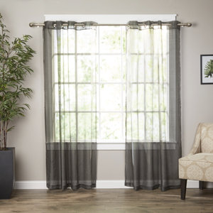 Wayfair Basics Solid Sheer Grommet Curtain Panels (Set of 2)