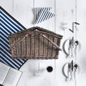 Deluxe 2 Person Folding Handle Picnic Basket