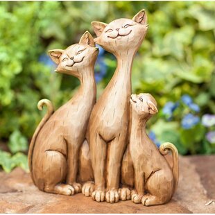 Mini Cat Pet Statue Garden Ornament Miniature Figurine Resin FairS1