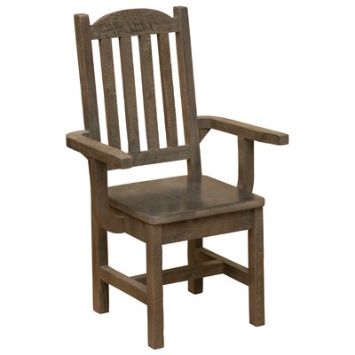 Frontier Cathedral Solid Wood Dining Arm Chair Fireside Lodge