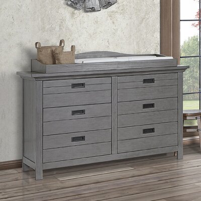 Waverly 6 Drawer Double Dresser Evolur Color Rustic Gray