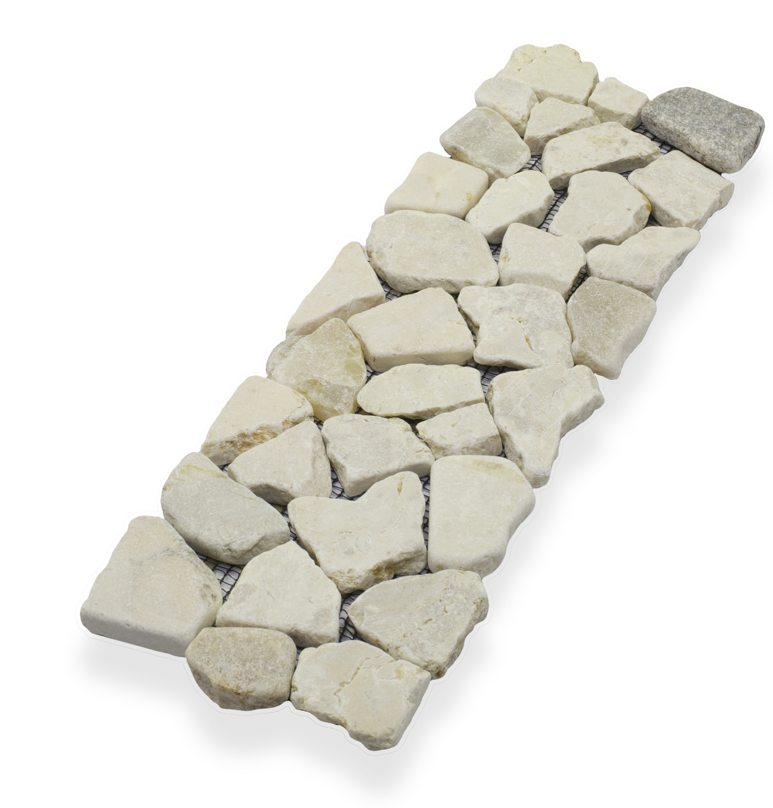 Pebble Tile 4 X 11 75 Natural Stone Interlock Border In Pebble Tile 4 X 11 75 Natural Stone