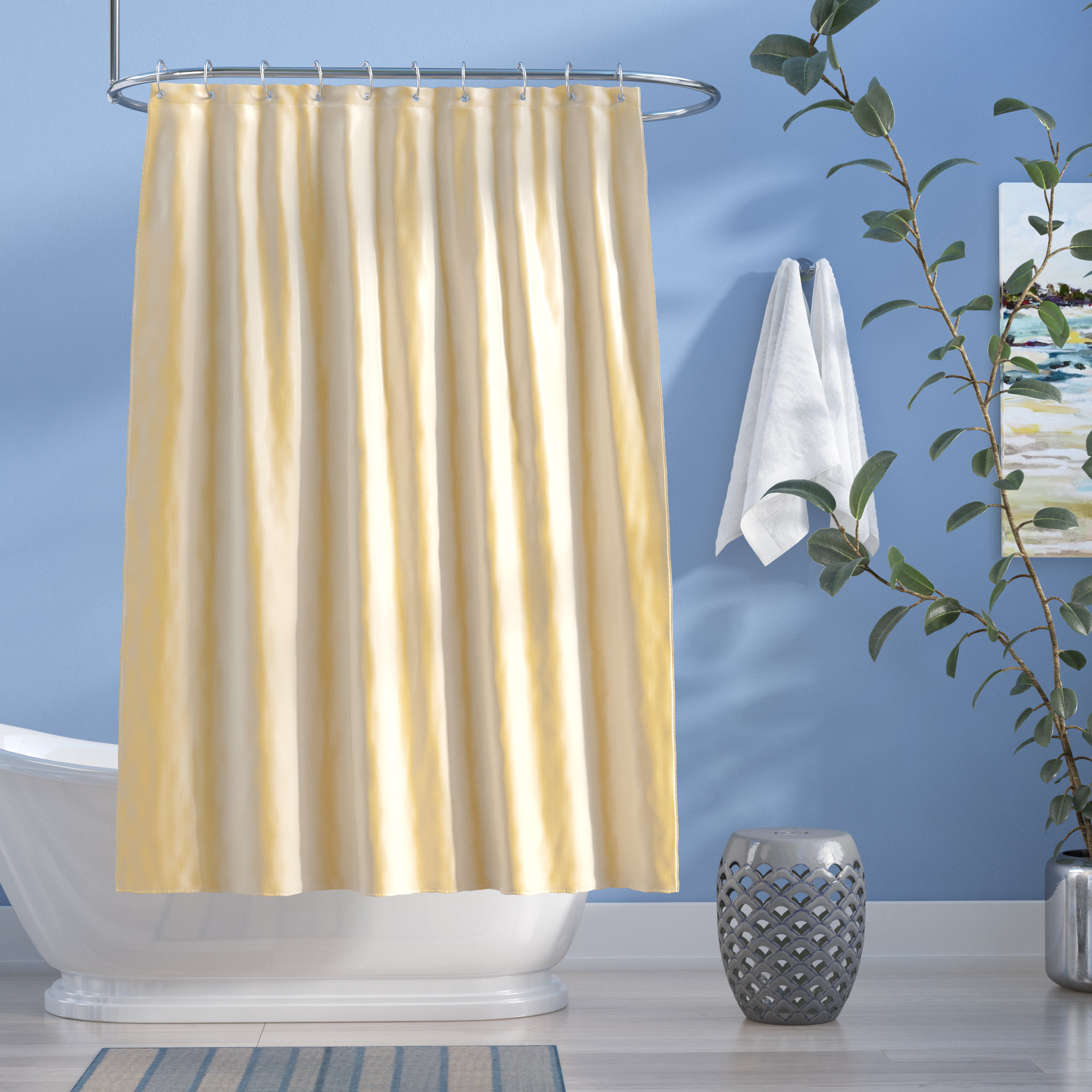 Winston Porter Easton Shimmer Faux Silk Single Shower Curtain Reviews Wayfair