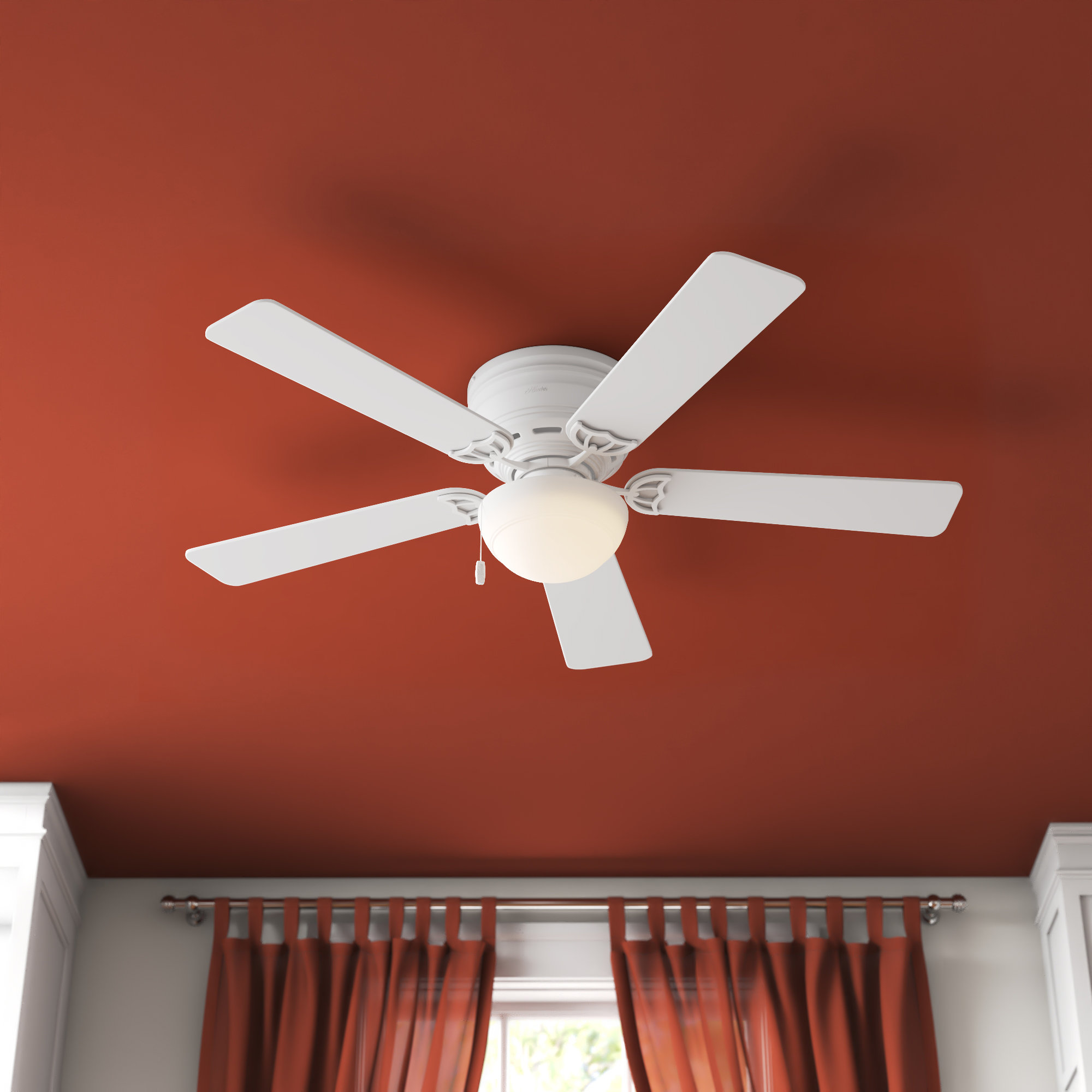 Hunter Fan 52 Low Profile Iii Plus 5 Blade Flush Mount Ceiling Fan With Pull Chain And Light Kit Included Reviews Wayfair