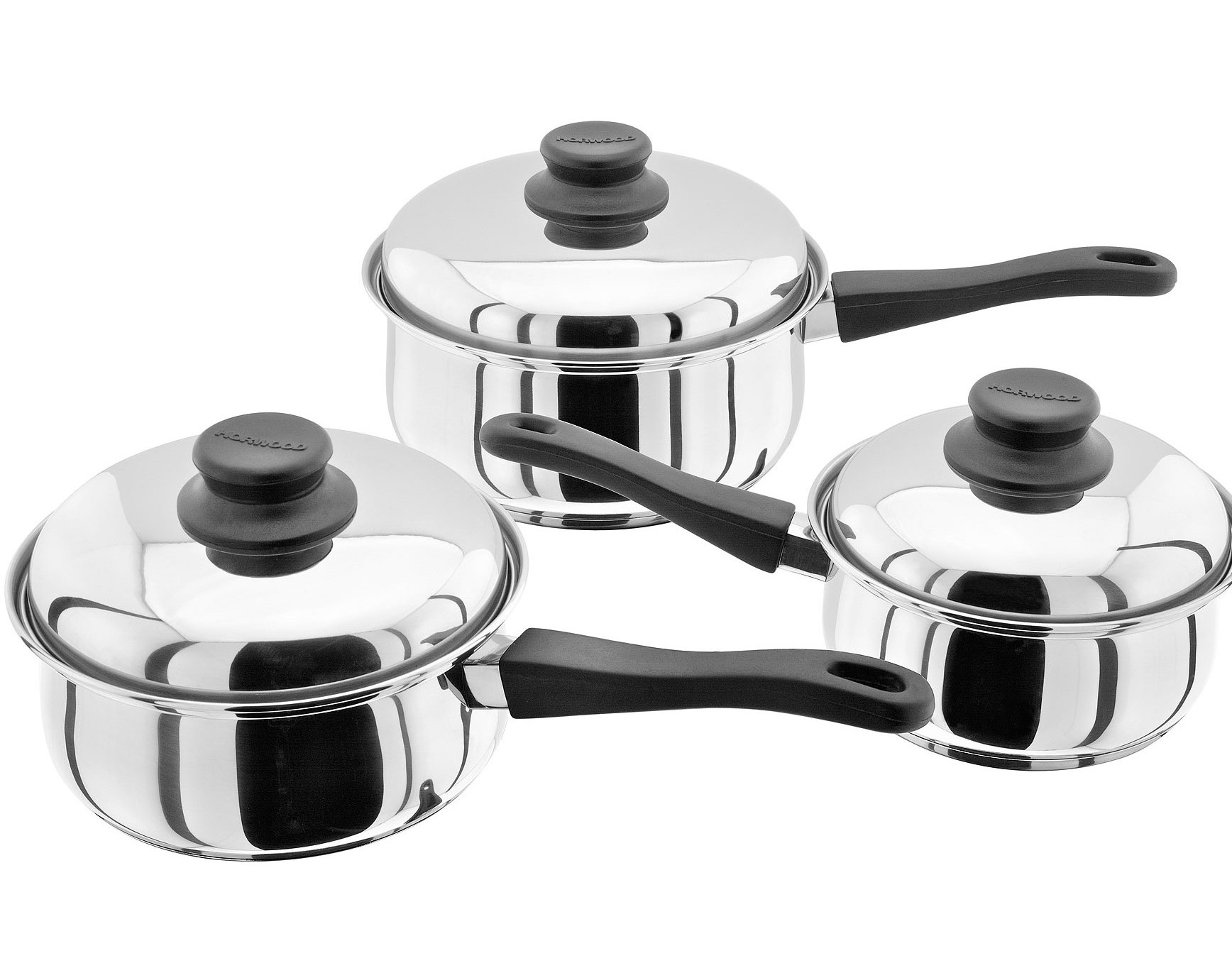 Judge Essentials, 3 Piece Stainless Steel Saucepan Set, 16/18/20cm
