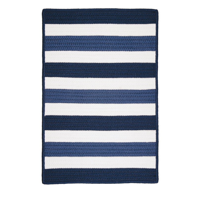 Beachcrest Home Eagle Lake Nautical Hand Woven Blue Indoor Outdoor Area Rug Reviews Wayfair