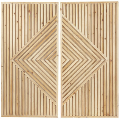 2 Piece Bohemian Wood Wall Décor Set