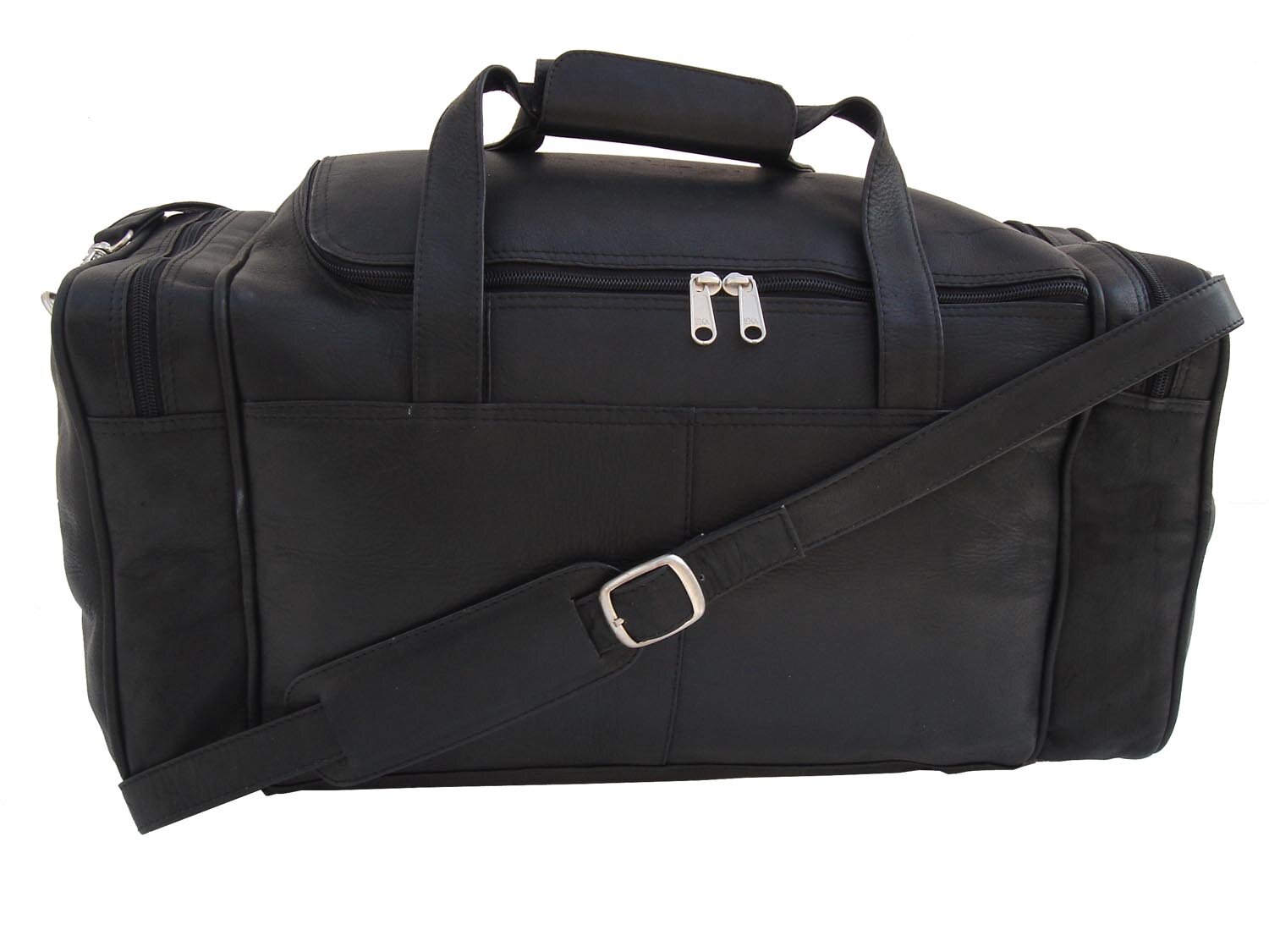 small leather duffel