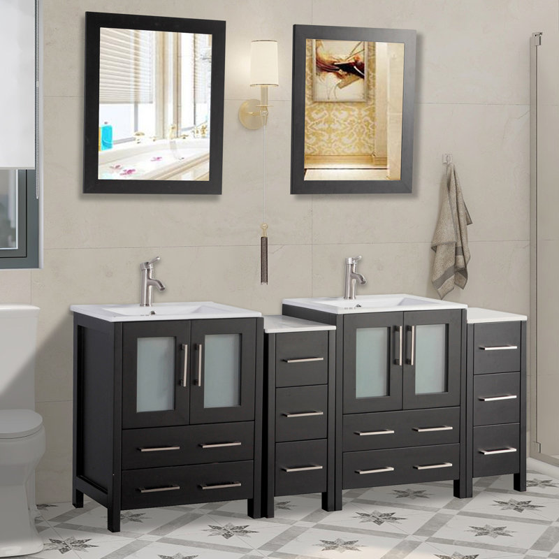 Wade Logan Karson Modern 72" Double Bathroom Vanity Set ...