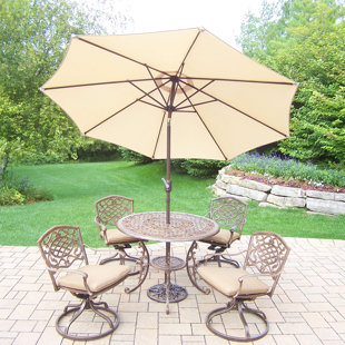 Go to store & view more images Mississippi 5 Piece Dining Set with Cushions by Oakland Living