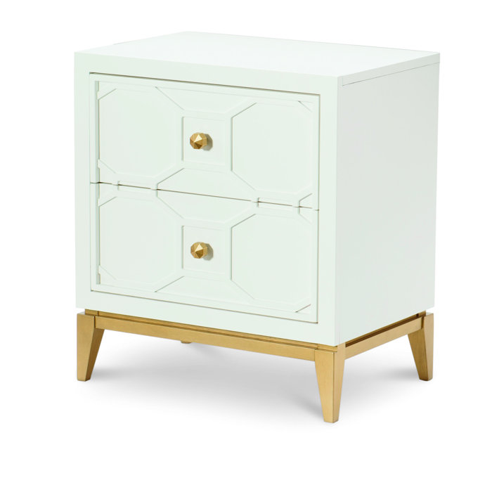 Chelsea 2 Drawer Nightstand With Decorative Lattice Chelsea 2 Drawer Nightstand With Decorative Lattice