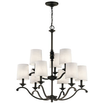 Red Barrel Studio Amal 9 Light Shaded Tiered Chandelier