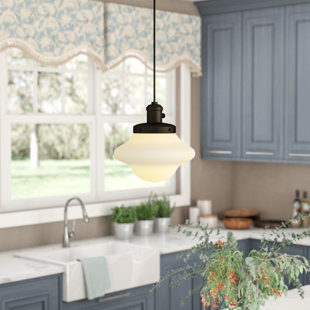 Schoolhouse Pendants You Ll Love Wayfair Reseda 1 Light Schoolhouse Pendant