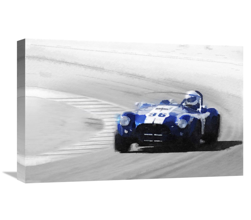 Naxart Ford Shelby Cobra Laguna Seca Watercolor Painting Print