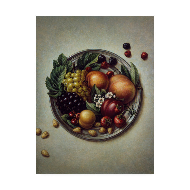Fleur De Lis Living 'Fruit On Plate' by Dan Craig - Painting Print on Canvas | Wayfair