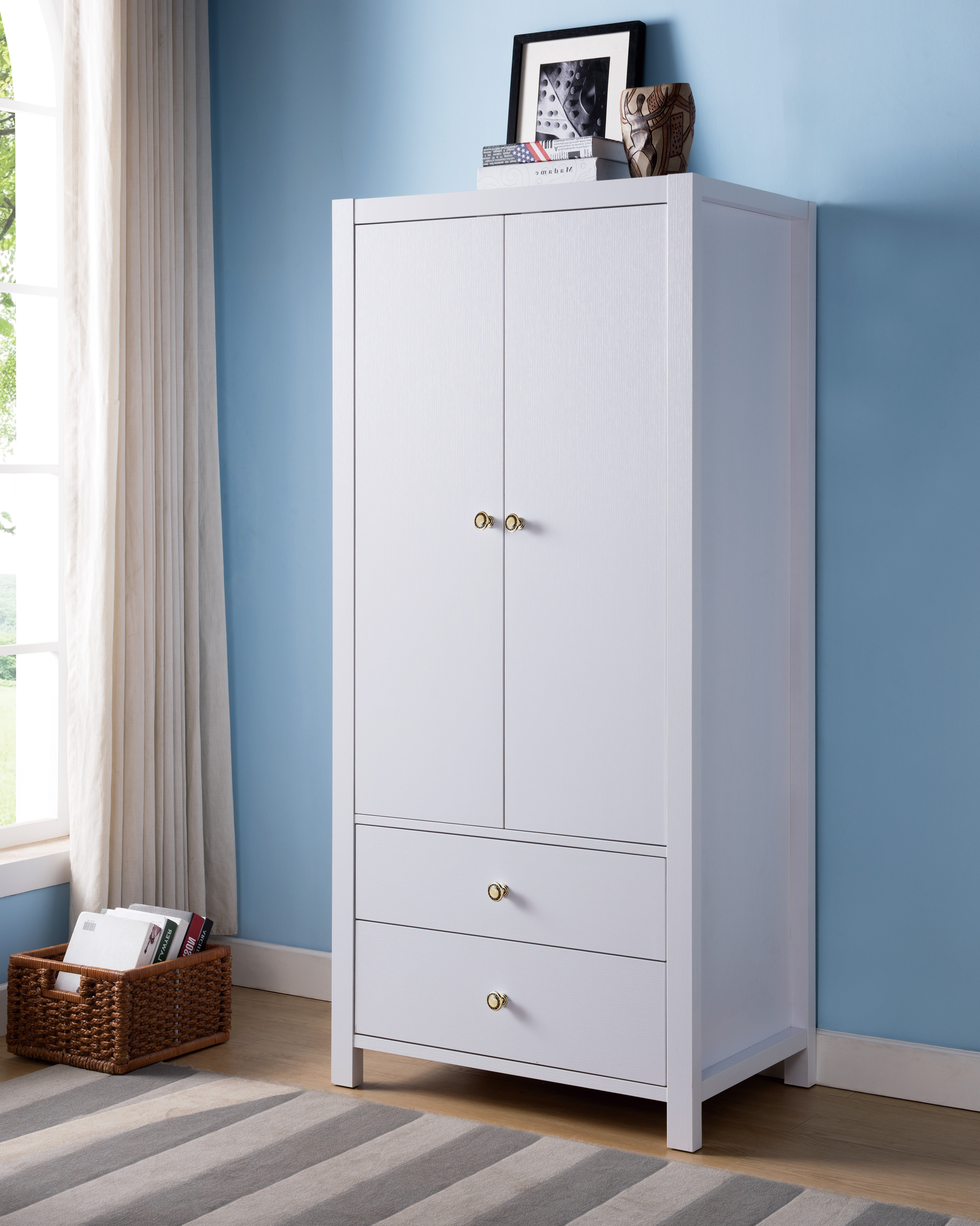 Grovelane Alexia Wooden Storage Cabinet Wardrobe Armoire Wayfair