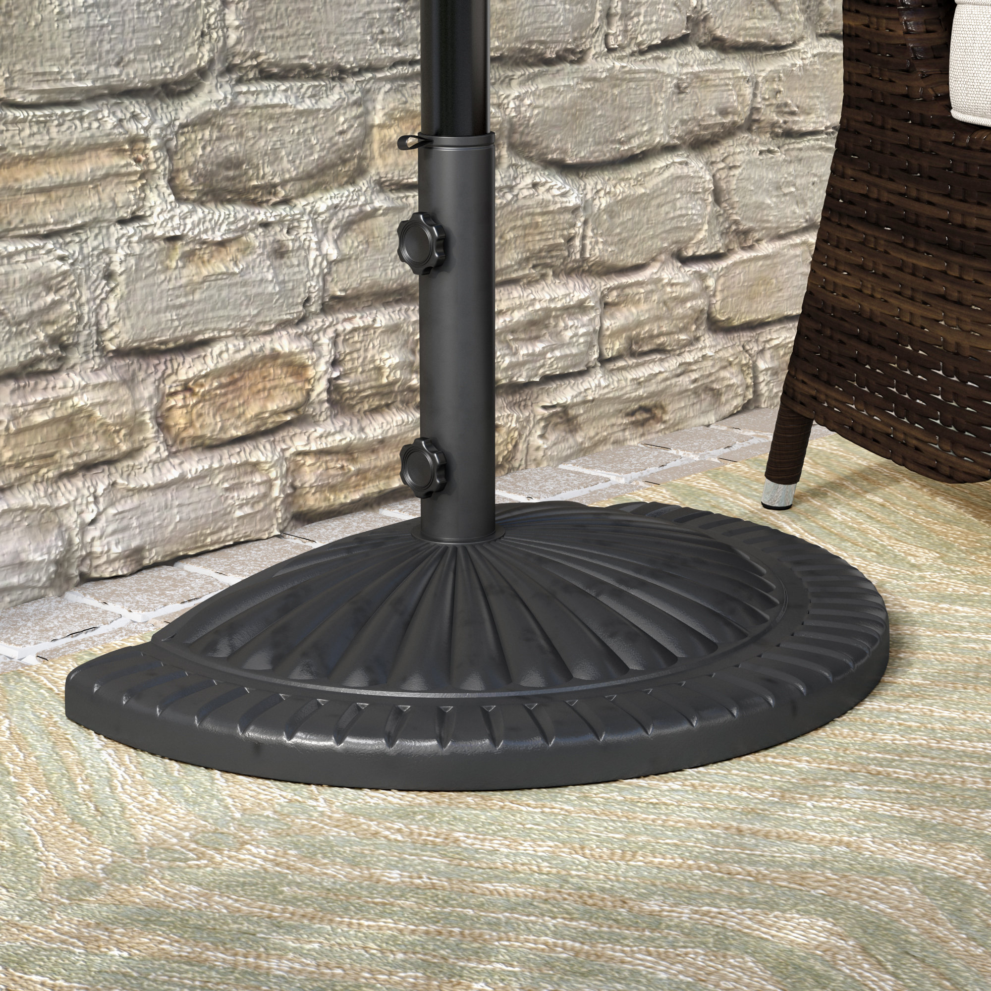 Beachcrest Home Sheehan Polystone Half Umbrella Base Reviews Beachcrest Home Sheehan Polystone Half