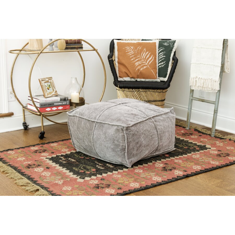 Schick 24" Velvet Square Pouf Ottoman