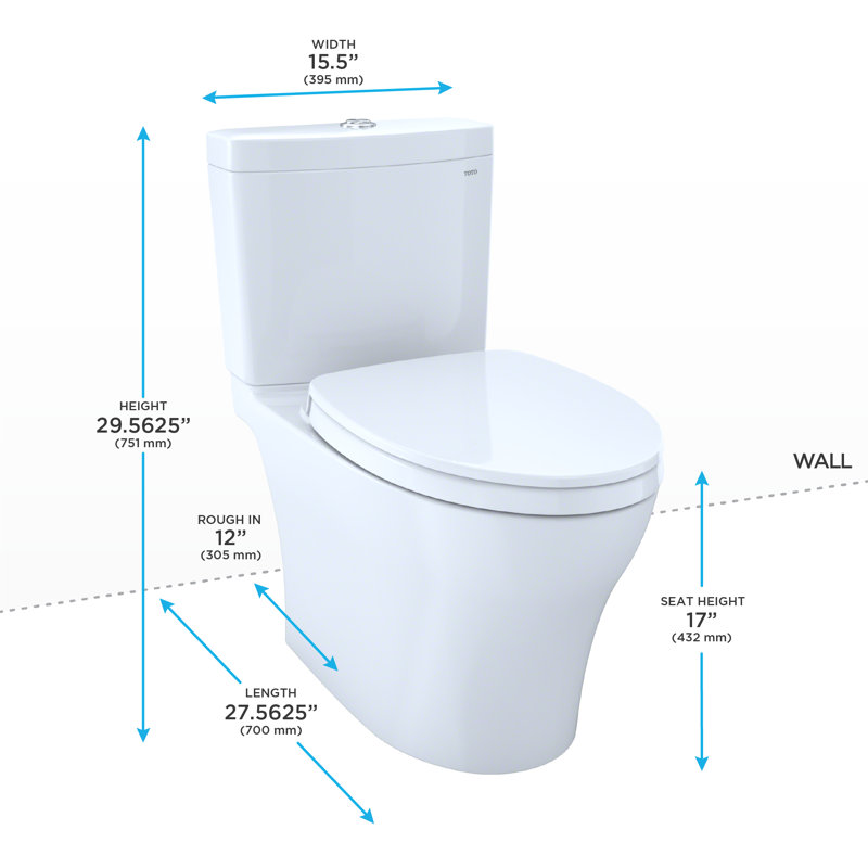 Toto Aquia Dual Flush Elongated One Piece Toilet With High