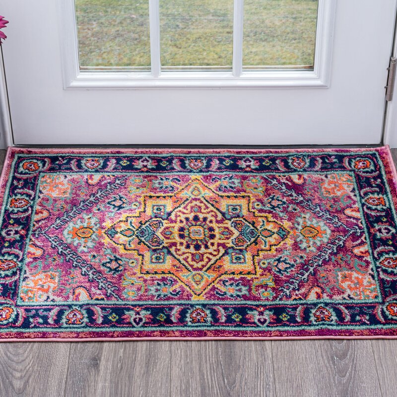 Bungalow Rose Depew Oriental Purple Gold Blue Area Rug Reviews Wayfair Ca