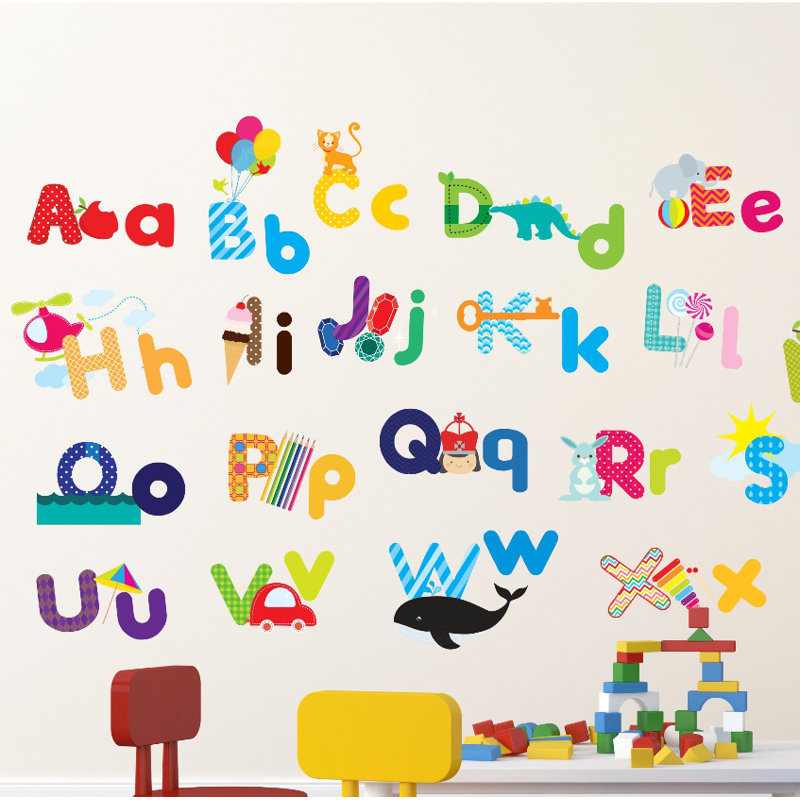 Cherrycreekdecals Whimsical Alphabet Nursery Wall Decal Wayfair Whimsical Alphabet Nursery Wall Decal