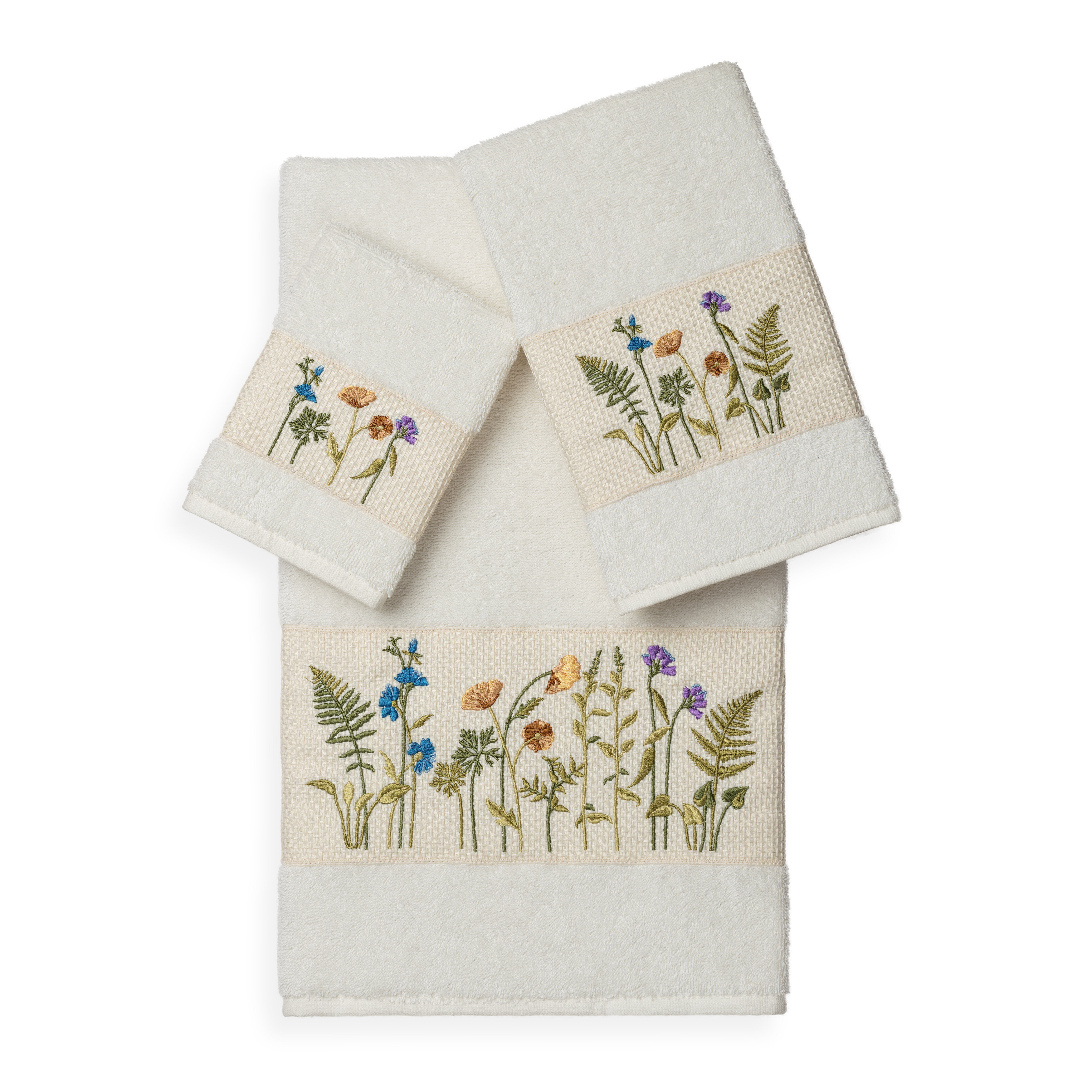 Linum Home Textiles Serenity 3Pc Embellished Towel Set Latte Linum Home Textiles Serenity 3Pc Embellished Towel Set Latte
