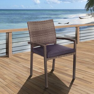 Bridgepointe Stacking Patio Dining Chair with Cushion (Set of 4)