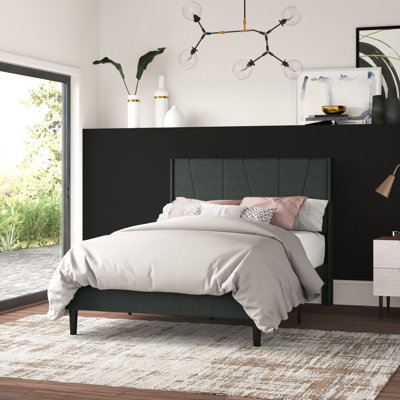 Canuto Upholstered Platform Bed with Wingback Headboard