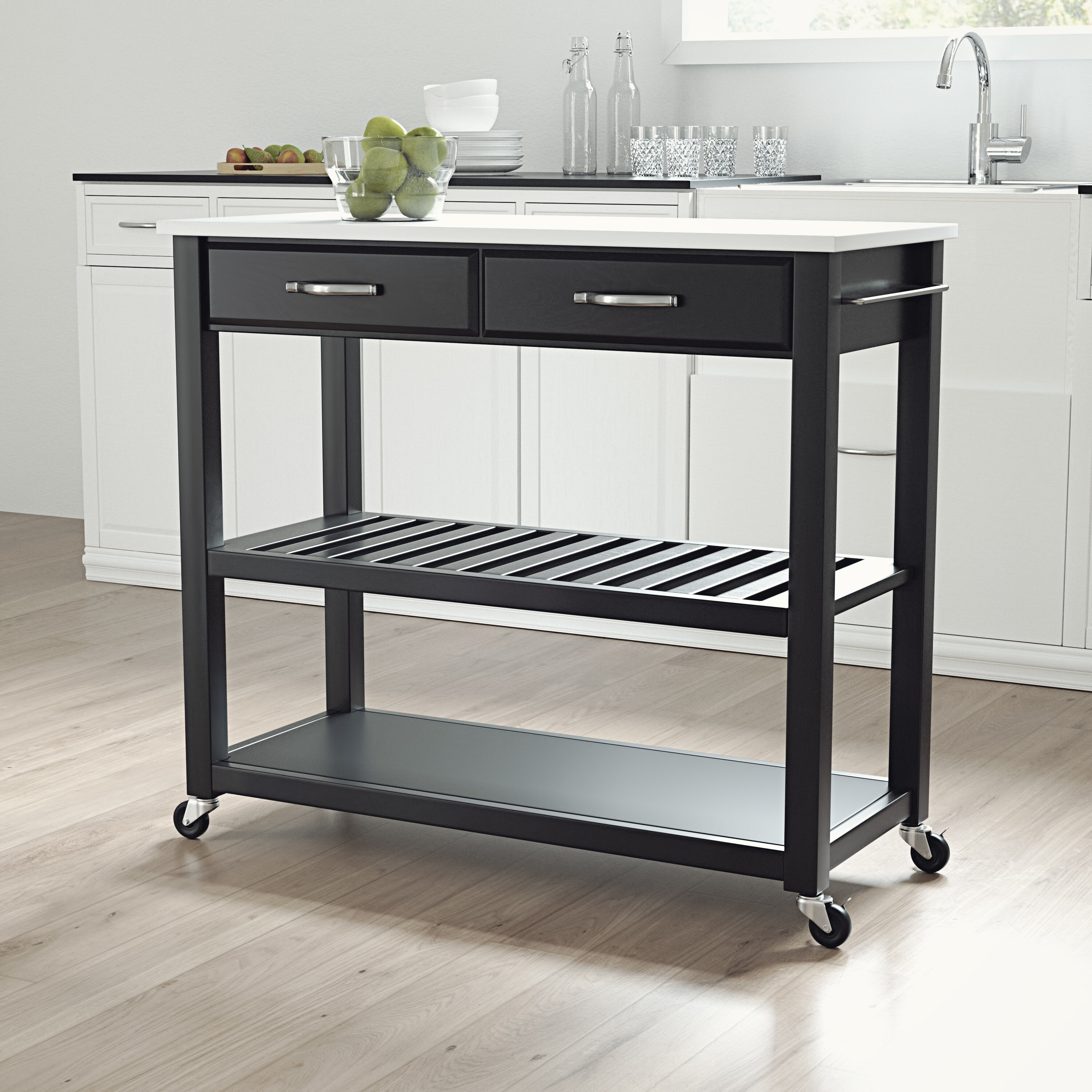 Winston Porter Lagarde Kitchen Cart With Granite Top Reviews