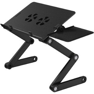 LXLX-Computer stand360 Degree Adjustable Foldable Aluminium Alloy Desk Stand Portable Laptop Table Adjustable Ergonomic Laptop Table Lightweight Aluminum Tray,Black 