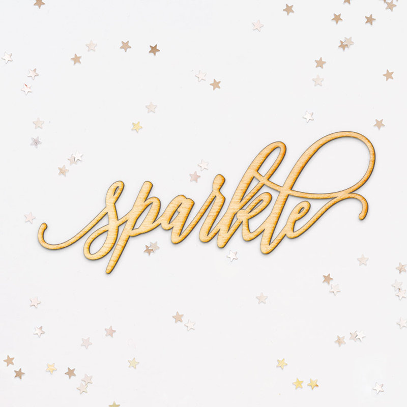 Wrought Studio Sparkle Script Wood Sign Wall Decor Wayfair