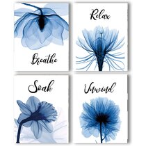 White Frame Zonon Relax Soak Unwind Breathe Art Painting Modern Bathroom Wall Decoration Bathroom Wall Sign with 9 x 11 Inches Picture Frame with Paper Jam for Home Bathroom Wall Decor 