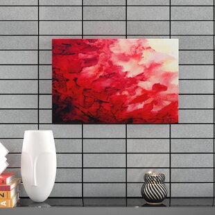 24 by 36 ArtWall Shiela Gosselins Red Watery Abstract Artmetalz 3 Piece Aluminum Print Set 