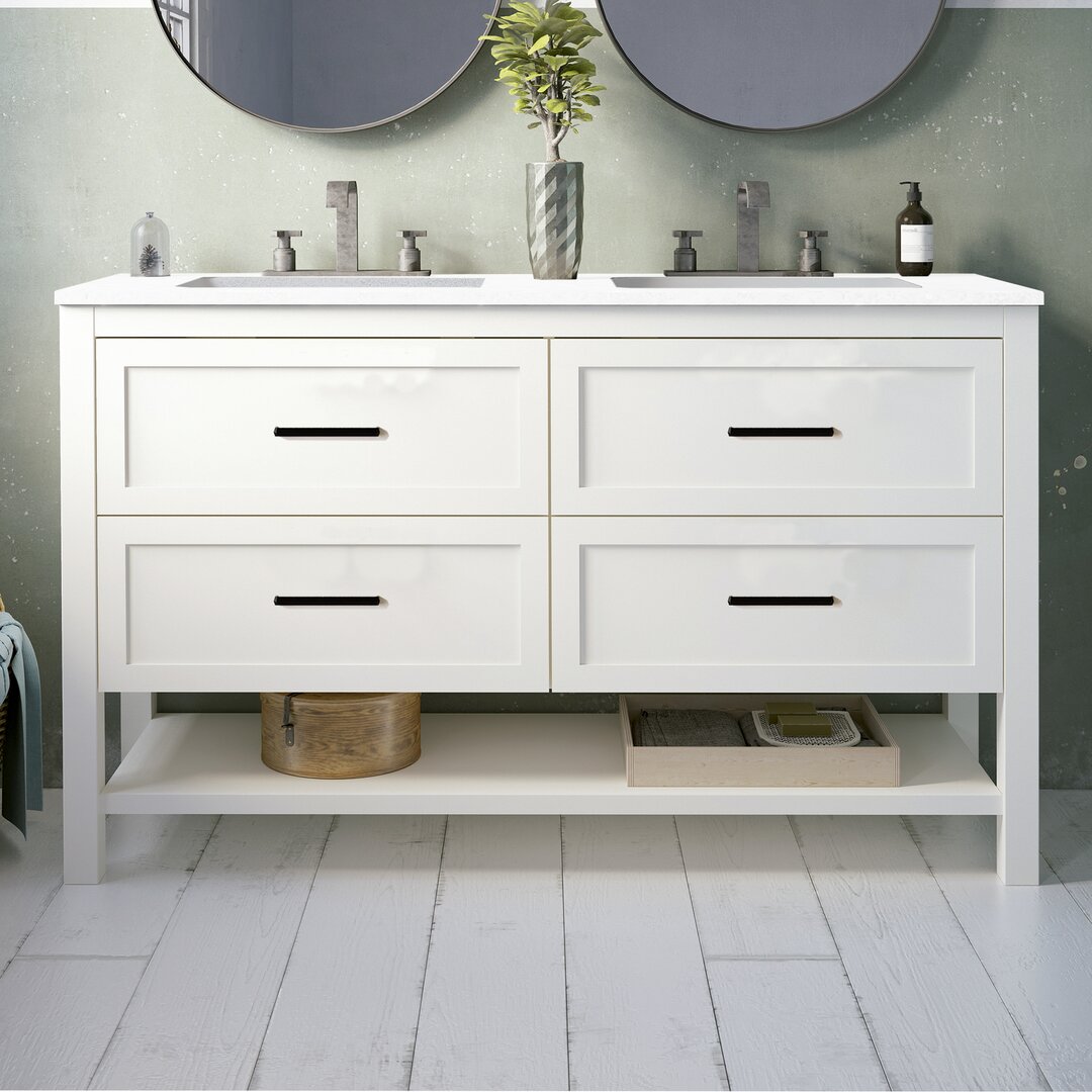 Longlier 1200mm Free-standing Double Vanity white