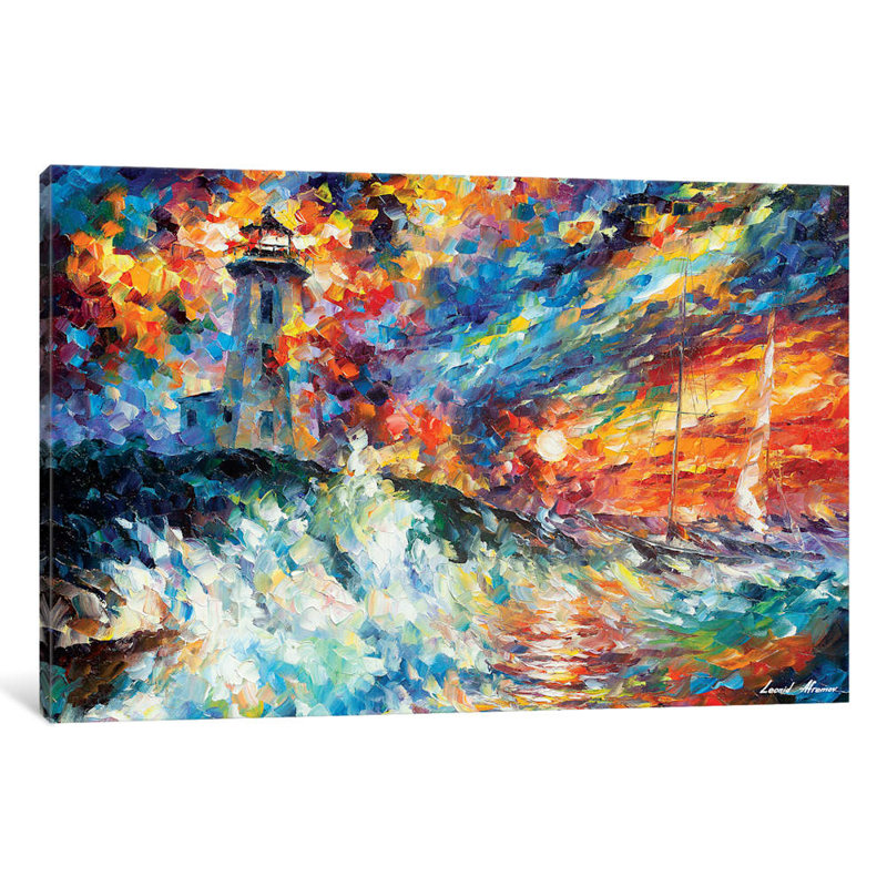 East Urban Home Ocean Thrill Oil Painting Print On Wrapped