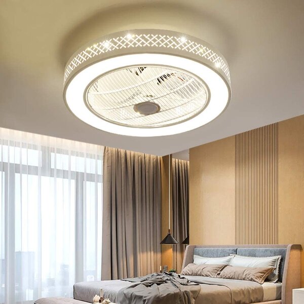 Details about  / 22/" Ceiling Fan With Light Kit Remote Control LED Lamps Dimmable Bedroom Office