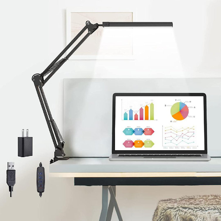 Swing Arm Dimmab Architect with Metal Clamp Table Lamp 56-LED Desk Light