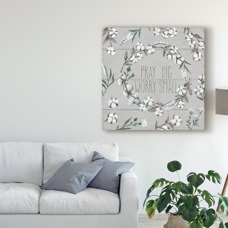 East Urban Home Blessed Vi Gray Pray Big Worry Small Acrylic