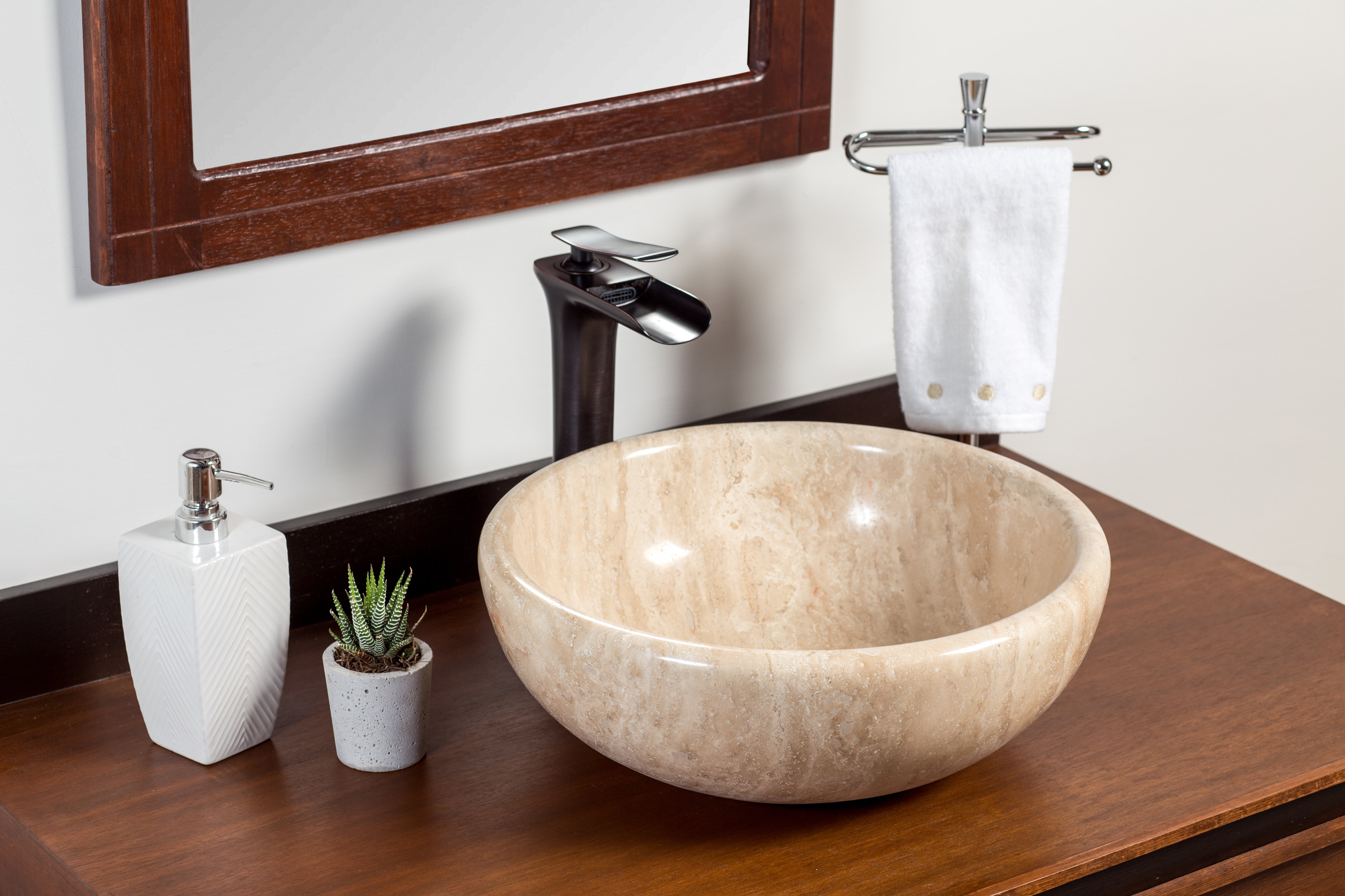 Laguna Marble Simak Stone Circular Vessel Bathroom Sink Wayfair