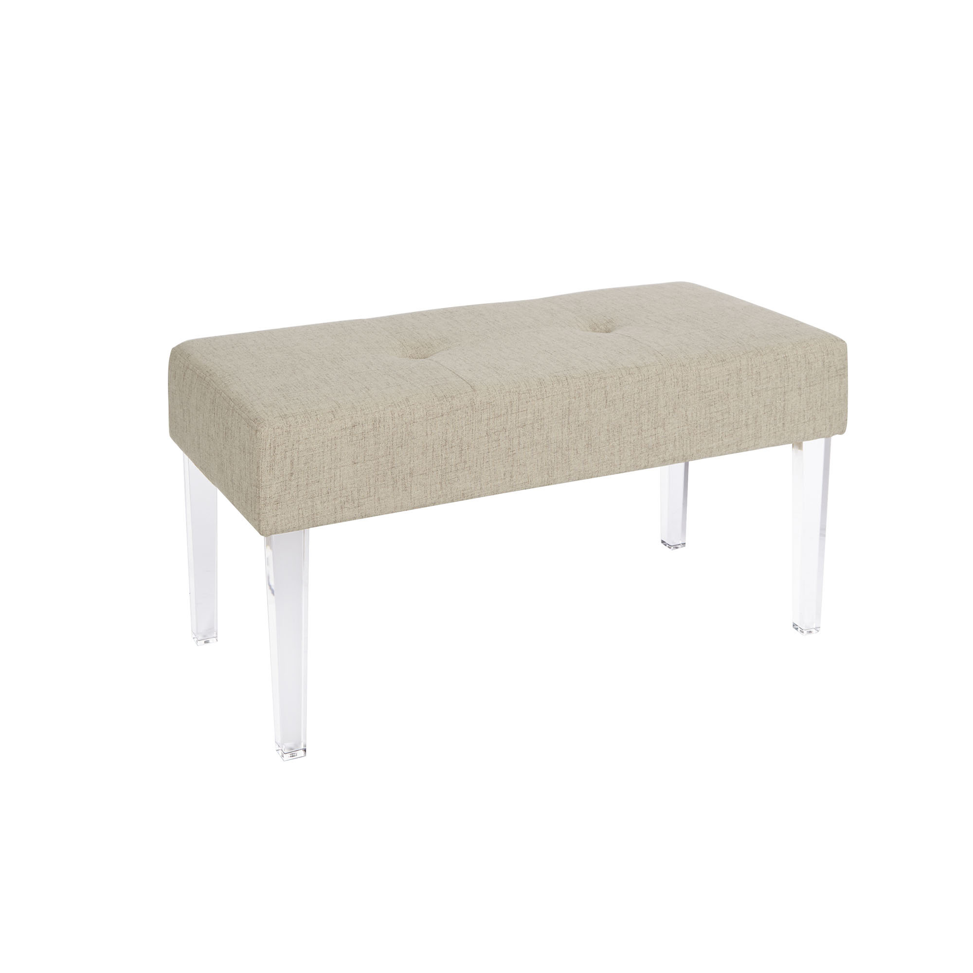 Amey Acrylic Leg Rectangular Upholstered Bench Amey Acrylic Leg Rectangular Upholstered Bench