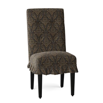 Jackson Tufted Upholstered Parsons Chair Sloane Whitney Body Fabric: Antoinette Empire Blue, Leg Color: Black Matte