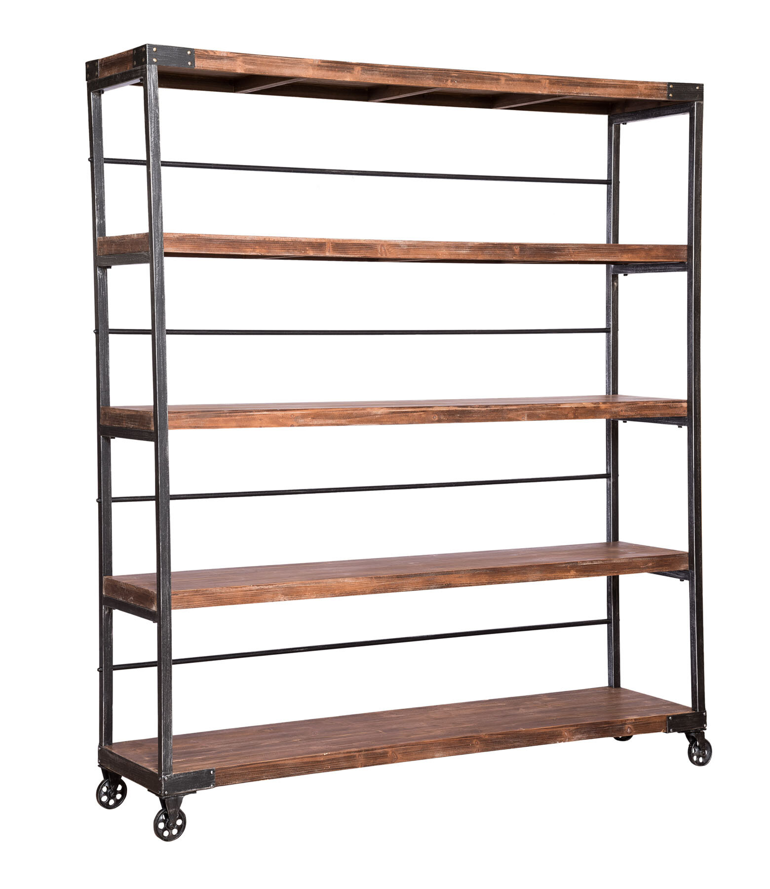 wooden shelving units with doors