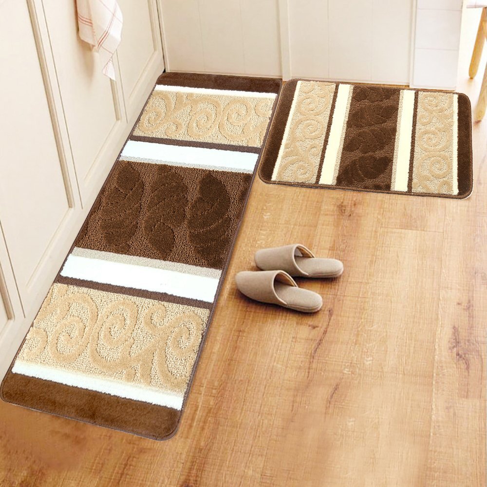 Non-Slip Kitchen Floor Mat Machine Washable Rug Door Large Runner Striped Rugs