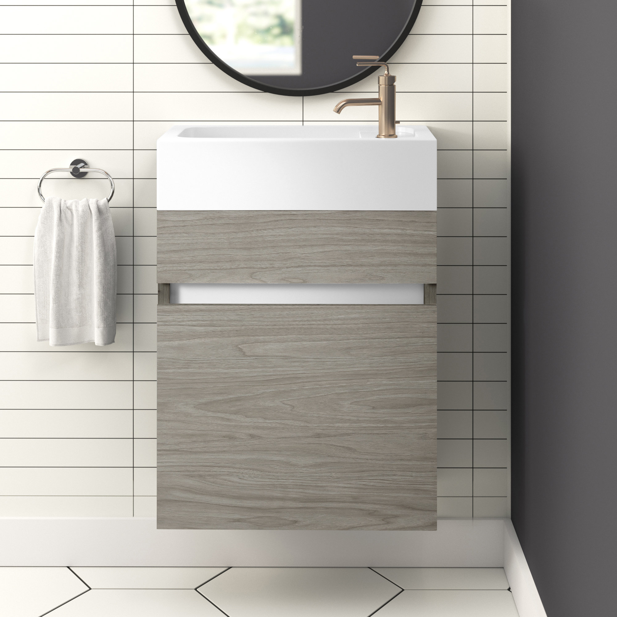 Piccolo 18 Wall Mounted Single Bathroom Vanity Set Reviews Allmodern