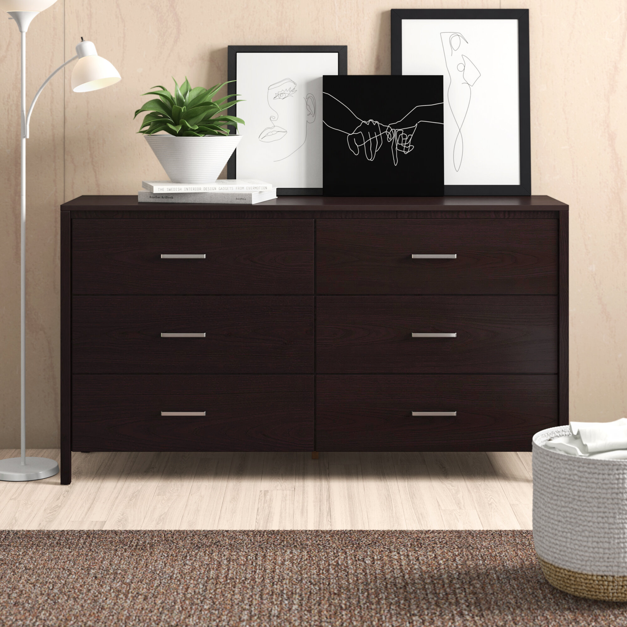 Lupe 6 Drawer Double Dresser