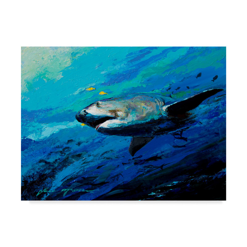 Trademark Art The Mighty Bull Shark Acrylic Painting Print On
