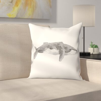 Jetty Printables Fin Whale Painting Print Throw Pillow East Urban Home Size: 20